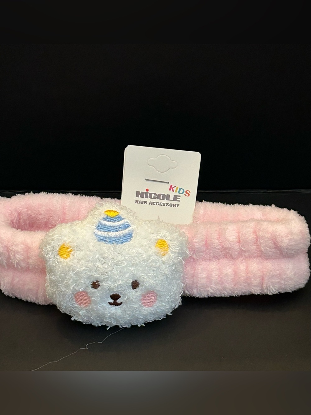 BUY 1 GET 1 FREE Nicole Kids Assorted Color Plush Bear 🐻 Hair Spa Headband NWT